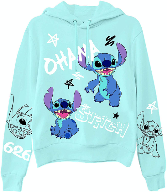 Ladies Lilo and Stitch Sweatshirt - Ladies Classic Lilo and Stitch Tie Dye Long Sleeve Skimmer Apparel & Accessories > Clothing > Activewear Kylie Max   