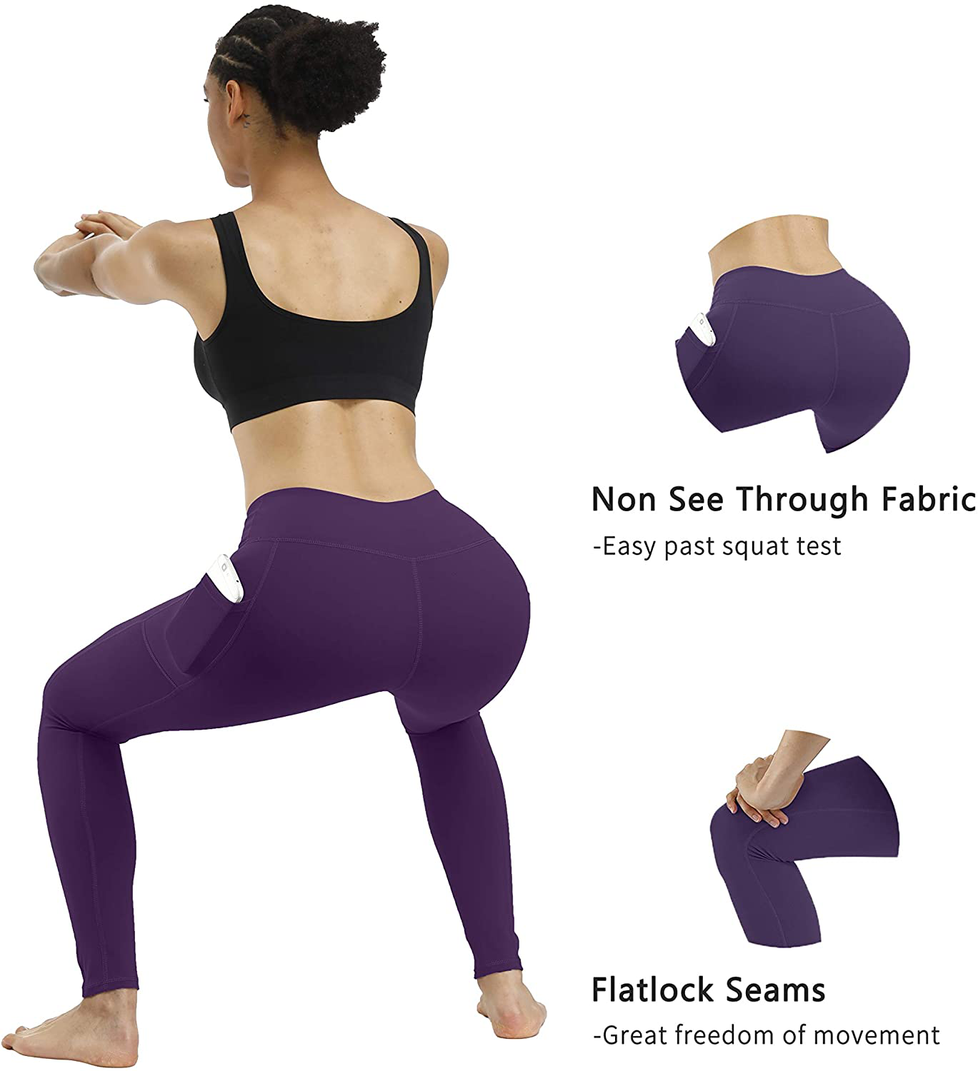 Fengbay 2 Pack High Waist Yoga Pants, Pocket Yoga Pants Tummy Control Workout Running 4 Way Stretch Yoga Leggings Apparel & Accessories > Clothing > Activewear KYLIE MAX   