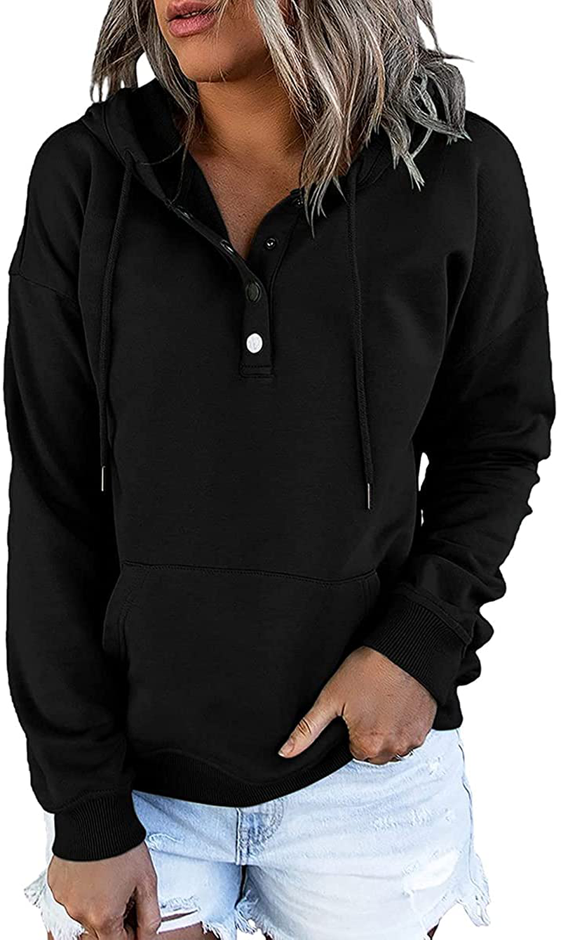 Ezymall Womens Casual Hoodies Pullover Tops Drawstring Long Sleeve Sweatshirts Fall Clothes with Pocket Apparel & Accessories > Clothing > Activewear Kylie Max   