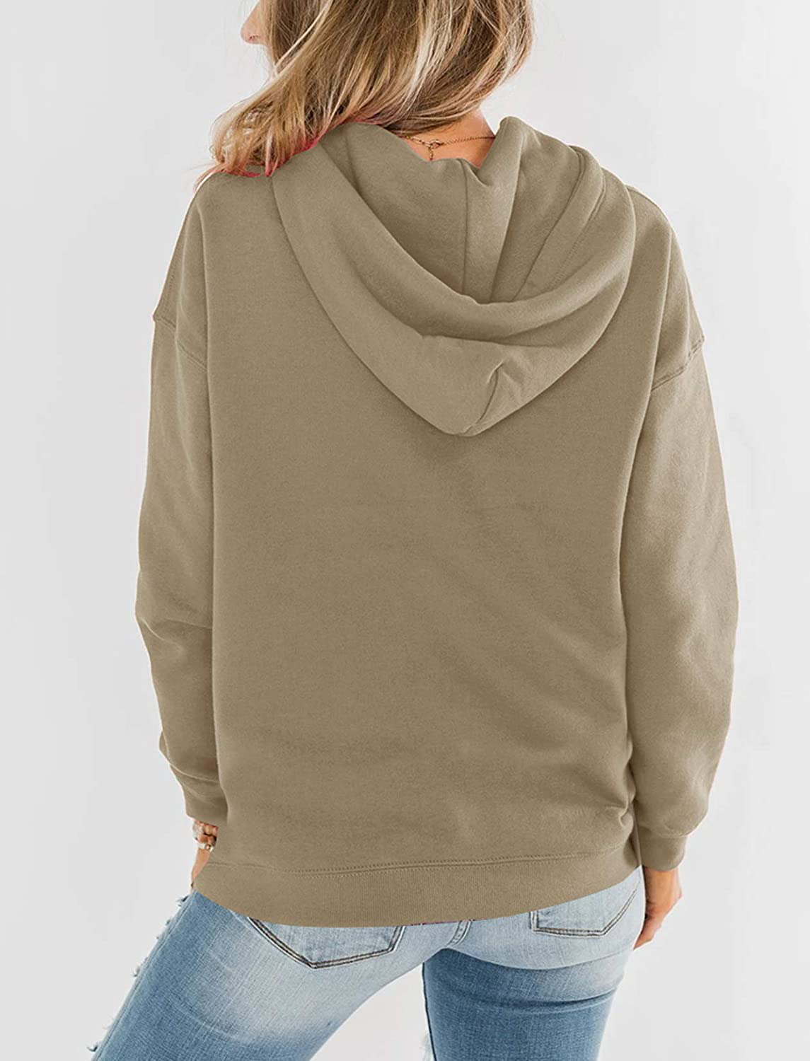 Bingerlily Women'S Casual Hoodies Long Sleeve Solid Lightweight Pullover Tops Loose Sweatshirt with Pocket Apparel & Accessories > Clothing > Activewear Kylie Max   