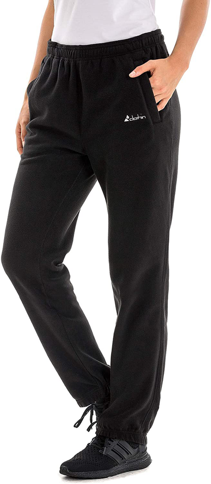 clothin Men/Women Polar Fleece Thermal Sweatpants Apparel & Accessories > Clothing > Activewear clothin Elastic-cuff Women Black X-Large 
