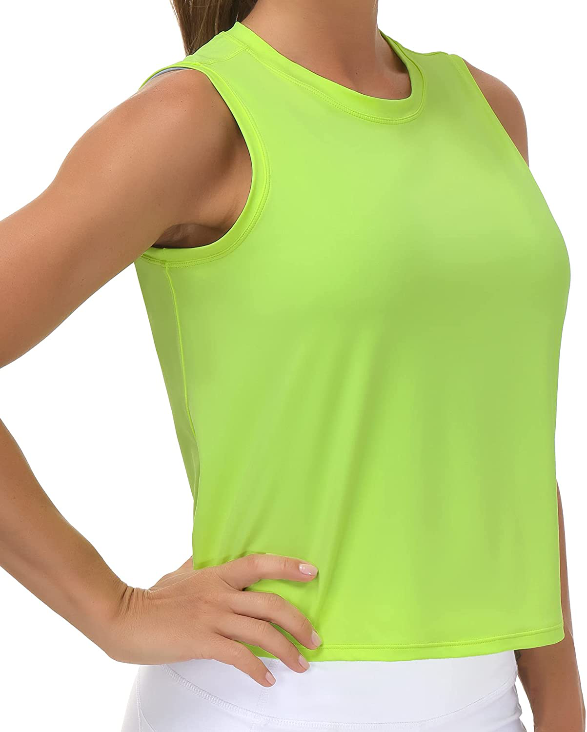 Ice Silk Workout Tops for Women Quick Dry Muscle Gym Running Shirts Sleeveless Flowy Yoga Tank Tops Apparel & Accessories > Clothing > Activewear Kylie Max   