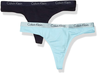 Calvin Klein Women's Motive Cotton Multipack Thong Panty Apparel & Accessories > Clothing > Underwear & Socks > Underwear Calvin Klein Navy Multi X-Large 