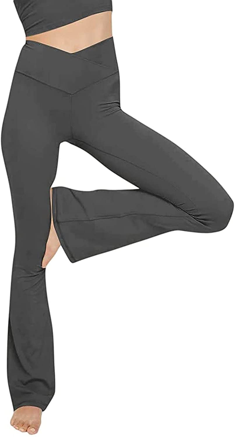 Burband Womens Bootcut Yoga Pants Tummy Control Non See through High Waisted Lounge Pants Bootleg Work Pants Dress Pants Apparel & Accessories > Clothing > Underwear & Socks > Shapewear Burband Dark Gray Medium 