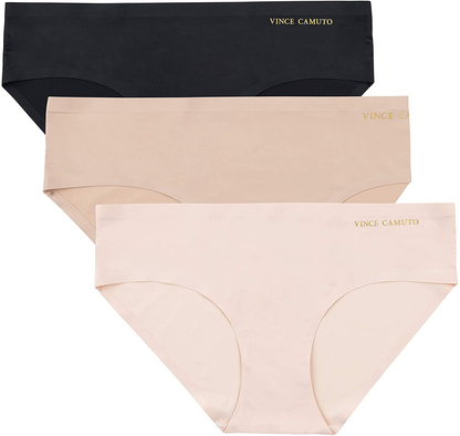 Vince Camuto Women'S No Show Seamless Hipster Panty Multi-Pack Underwear Apparel & Accessories > Clothing > Underwear & Socks > Underwear Vince Camuto Ballet/Tan/Black Small 