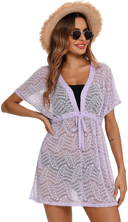 EISHOPEER Women'S Bathing Suit Cover Ups Sexy Swimwear Lace Beach Bikini Cover-Ups Apparel & Accessories > Clothing > Swimwear Kylie Max   