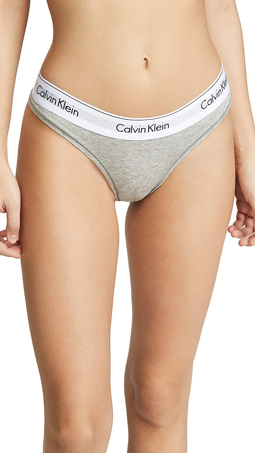 Calvin Klein Women's Modern Cotton Thong Panty Apparel & Accessories > Clothing > Underwear & Socks > Underwear Calvin Klein Grey Heather Large 