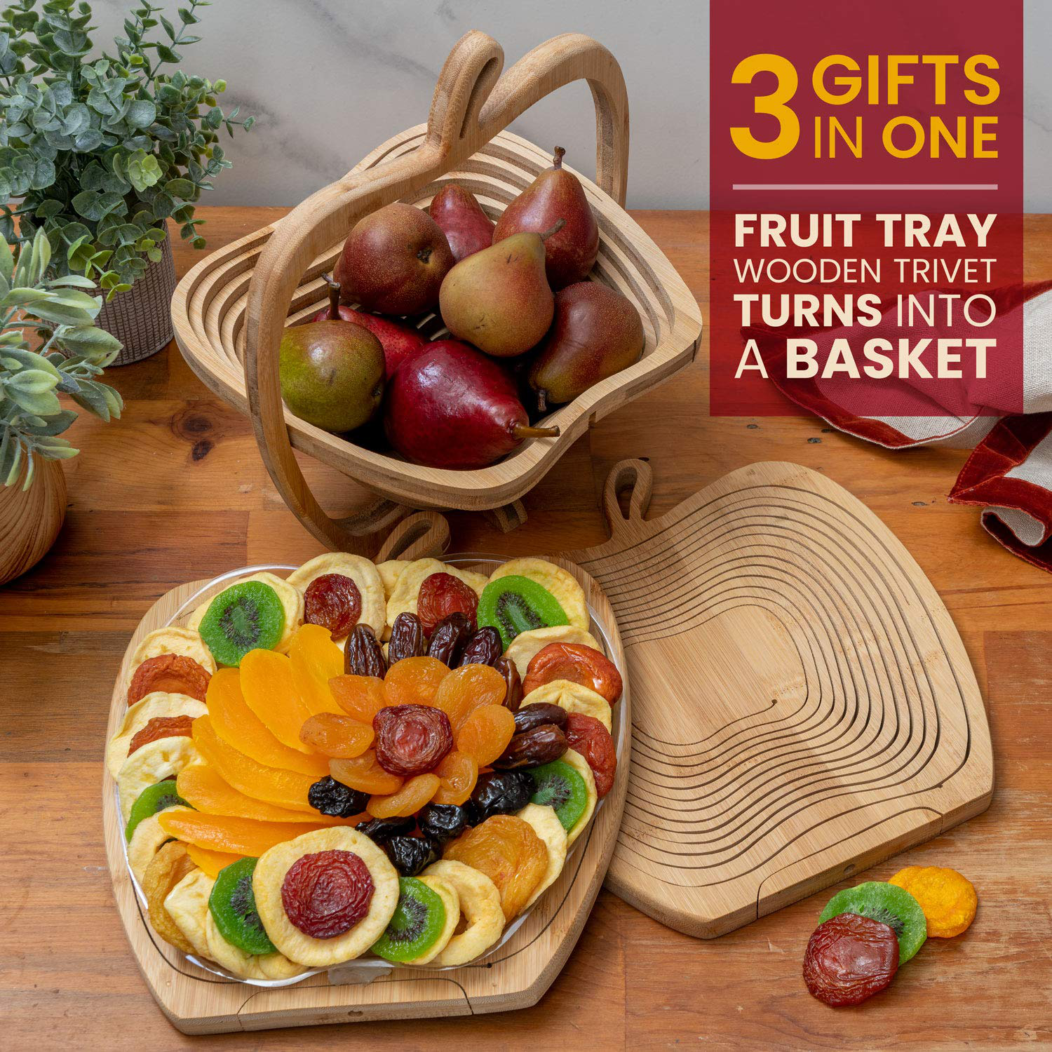 Dried Fruit Gift Basket – Healthy Gourmet Snack Box - Holiday Food Tray - Variety Snacks - Great for Birthday, Sympathy, Thanksgiving, Mother’s and Father’s Day, Christmas, or Corporate Tray - Bonnie & Pop Arts & Entertainment > Party & Celebration > Gift Giving BONNIE AND POP   
