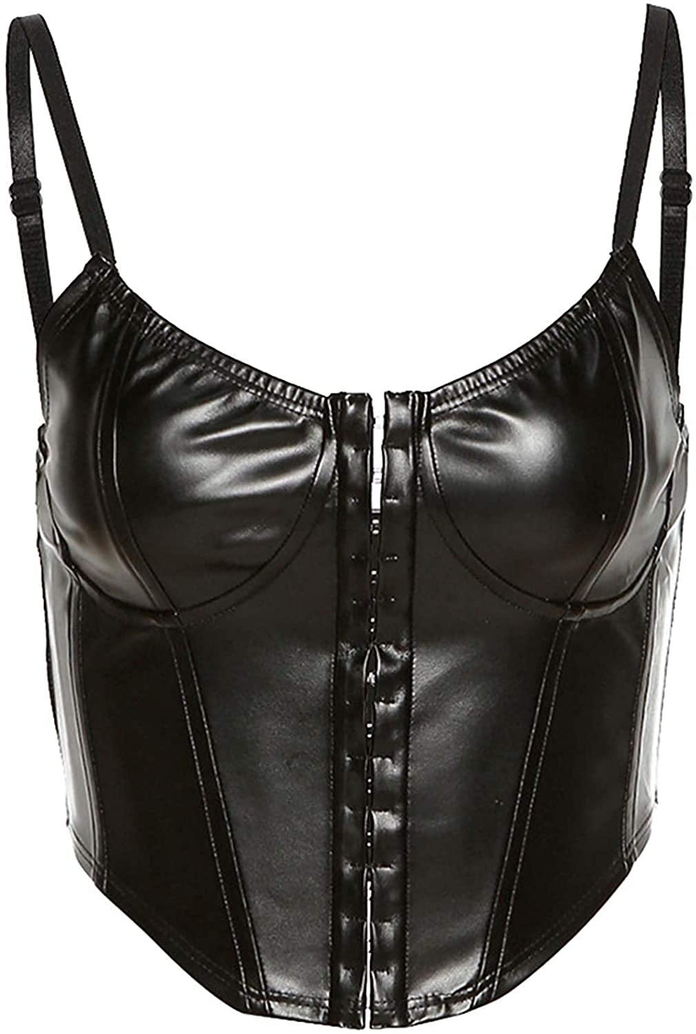 Modegal Women'S Satin Strapless Open Back Zipper Push up Fish Boned Overbust Bustier Corset Crop Top Apparel & Accessories > Clothing > Underwear & Socks > Lingerie Modegal Y Black Medium 
