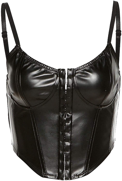 Modegal Women'S Satin Strapless Open Back Zipper Push up Fish Boned Overbust Bustier Corset Crop Top Apparel & Accessories > Clothing > Underwear & Socks > Lingerie Modegal Y Black Medium 