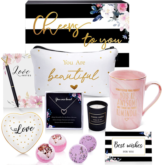 Jumway Birthday Gift Basket For Women 11 Unique Birthday Gifts For Her, Mom, Friends Female, Sister, Coworker, Wife, Girlfriend Arts & Entertainment > Party & Celebration > Gift Giving Jumway   