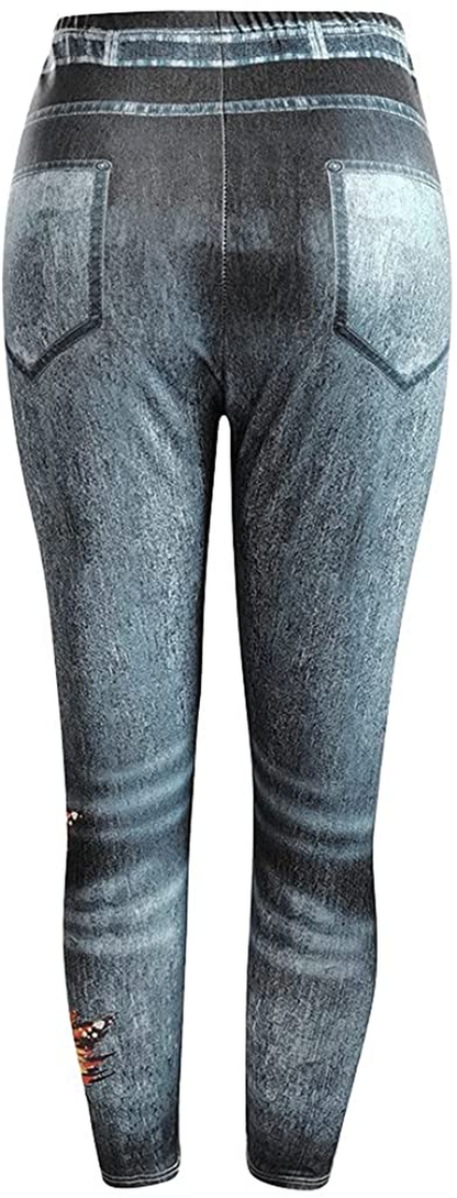 Burband Womens plus Size Stretch Drawstring Stretch Floral Print Jersey Capri Leggings High Rise Skinny Jeans Pants S-5XL Apparel & Accessories > Clothing > Underwear & Socks > Shapewear Burband   