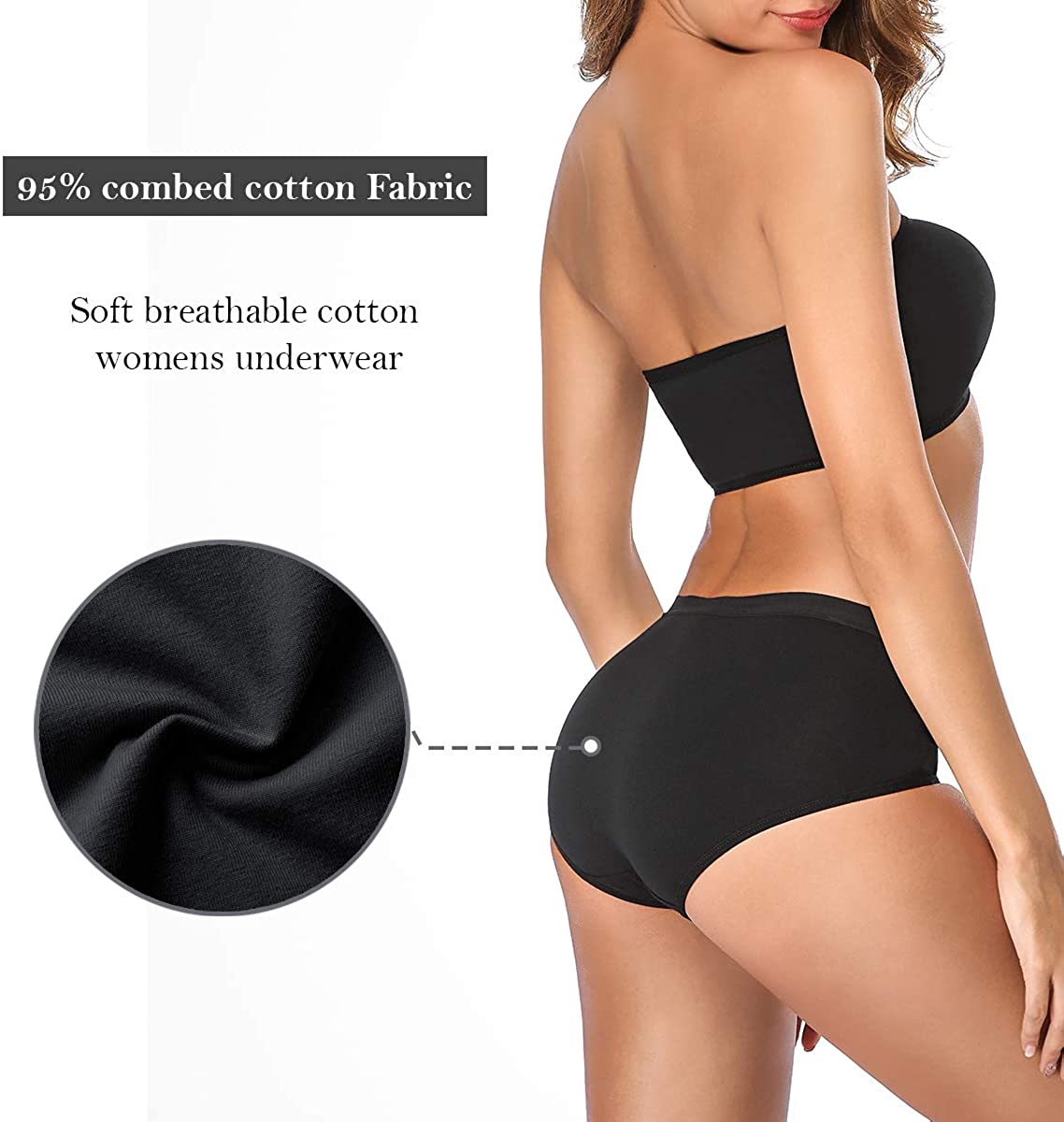 OLIKEME Womens Underwear Mid Waist Full Coverage Breathable Cotton Ladies Briefs Hipster Panties for Women Apparel & Accessories > Clothing > Underwear & Socks > Underwear OLIKEME   