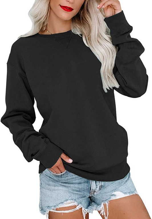 Bingerlily Womens Casual Long Sleeve Sweatshirt Crew Neck Cute Pullover Relaxed Fit Tops Apparel & Accessories > Clothing > Activewear Kylie Max   