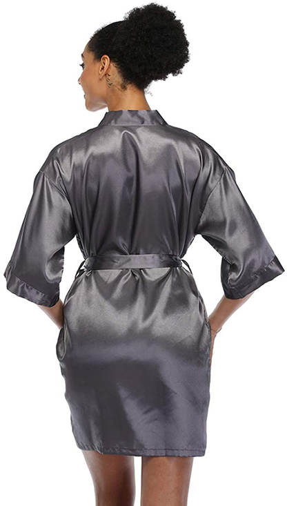 Short Silky Robe for Women Bridal Lightweight Sleepwear Satin Kimono Bathrobe Apparel & Accessories > Clothing > Sleepwear & Loungewear > Robes Ferrendo   
