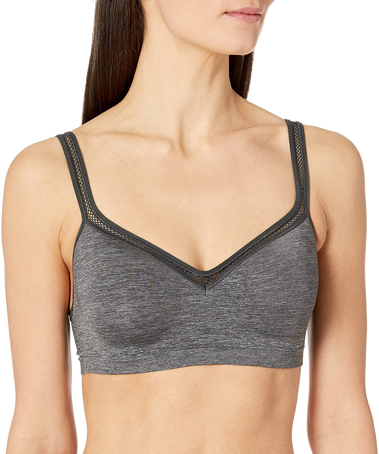 Hanes Women's Perfect Coverage ComfortFlex Wirefree Bra MHG260 Apparel & Accessories > Clothing > Underwear & Socks > Bras Hanes Gravel Grey Heather X-Large 