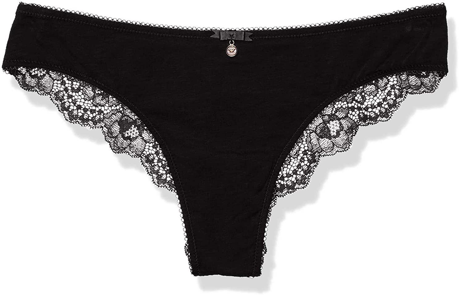 Emporio Armani Women'S Deluxe Cotton Brazilian Brief Apparel & Accessories > Clothing > Underwear & Socks > Underwear Emporio Armani Black X-Small 