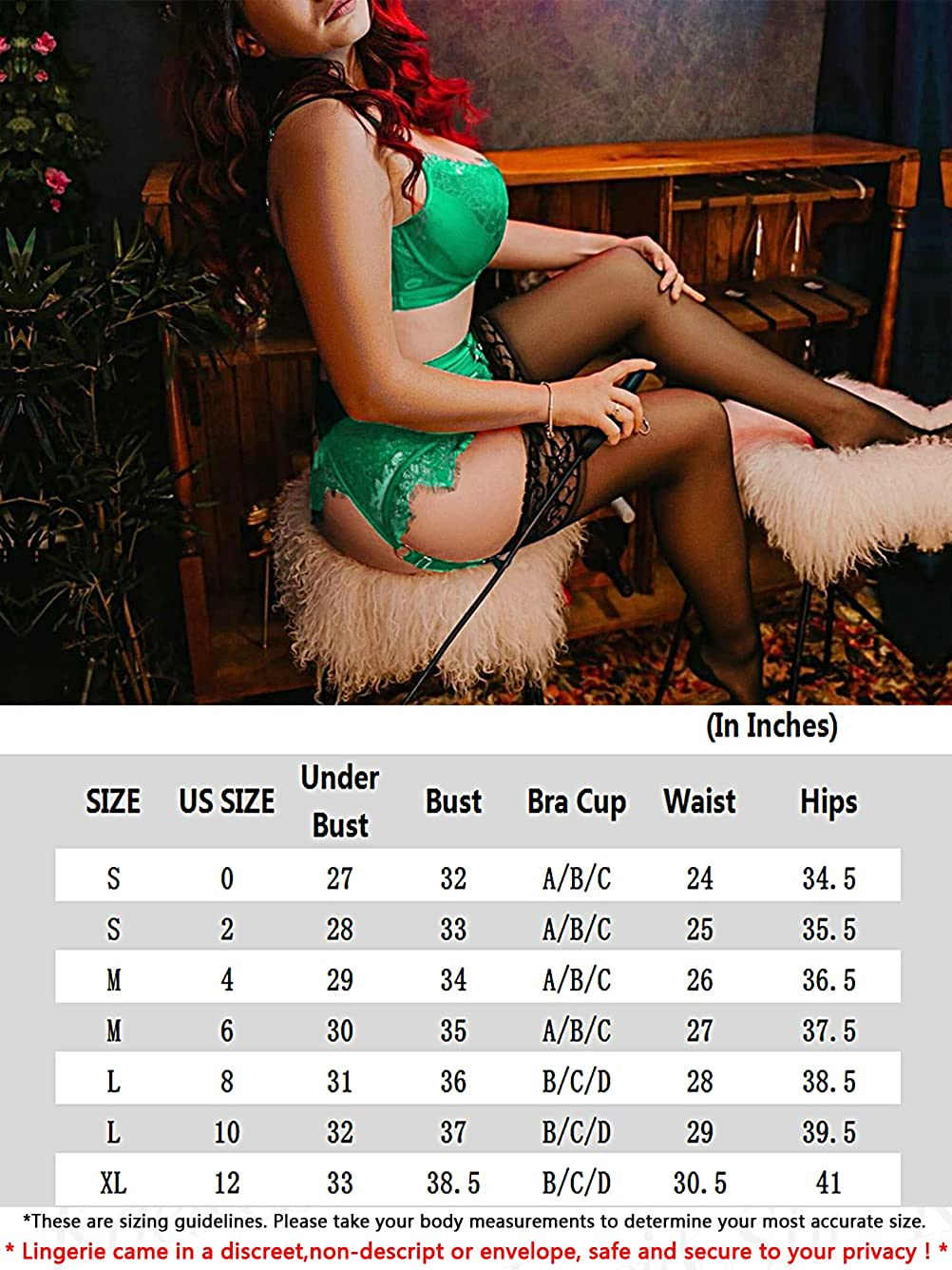 Kaei&Shi Floral Lace Strappy Underwire High Waisted Garter Belt Lingerie Apparel & Accessories > Clothing > Underwear & Socks > Lingerie Kaei&Shi   