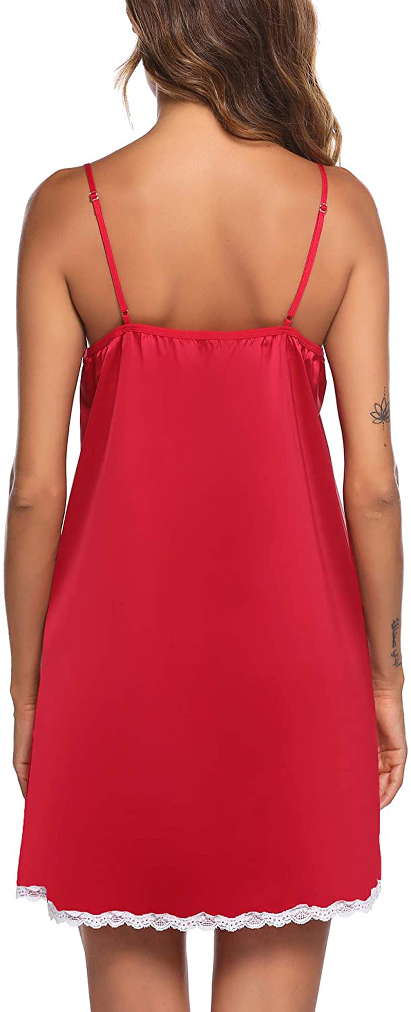 Ekouaer Sleepwear Sexy Lingerie Nightgown Lace Chemise Satin Slip Silk Negligee Nightie Bridal Babydoll for Women Apparel & Accessories > Clothing > Underwear & Socks > Lingerie Kylie Max   