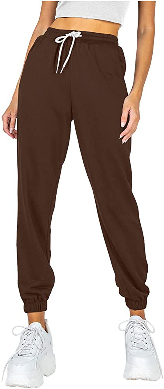 Ezymall Womens Sweatpants Comfy High Waisted Workout Athletic Lounge Joggers Pants with Pockets Apparel & Accessories > Clothing > Activewear Kylie Max   