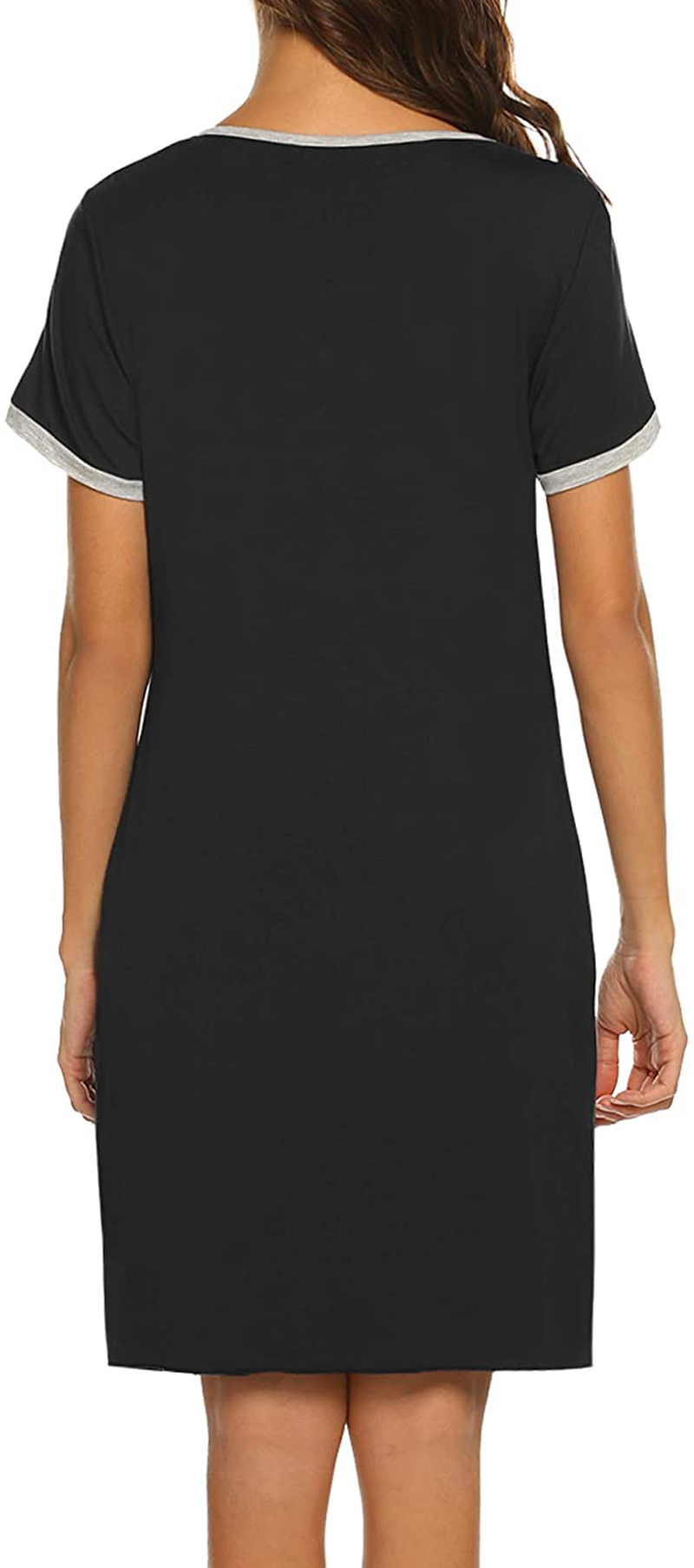 Ekouaer Women'S Nightgown Short Sleeve Sleepwear Comfy Sleep Shirt Pleated Scoopneck Nightshirt S-XXXL Apparel & Accessories > Clothing > Sleepwear & Loungewear > Nightgowns Kylie Max   