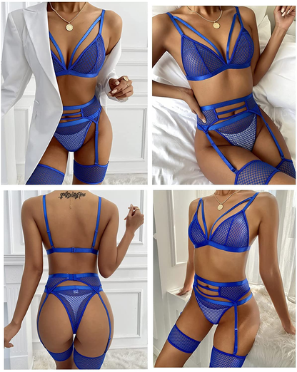 Avidlove Women Sexy Lingerie Set with Garter Belts and Leg Garter Mesh Bra and Panty Sets Lace Teddy Apparel & Accessories > Clothing > Underwear & Socks > Lingerie Avidlove   