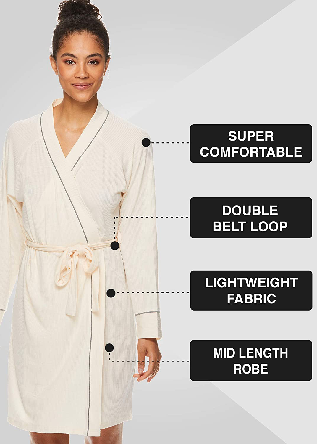 Tahari Womens Lightweight Short Robe Bathrobe Sleepwear Soft Loungewear S-XXL Apparel & Accessories > Clothing > Sleepwear & Loungewear > Robes Kylie Max   