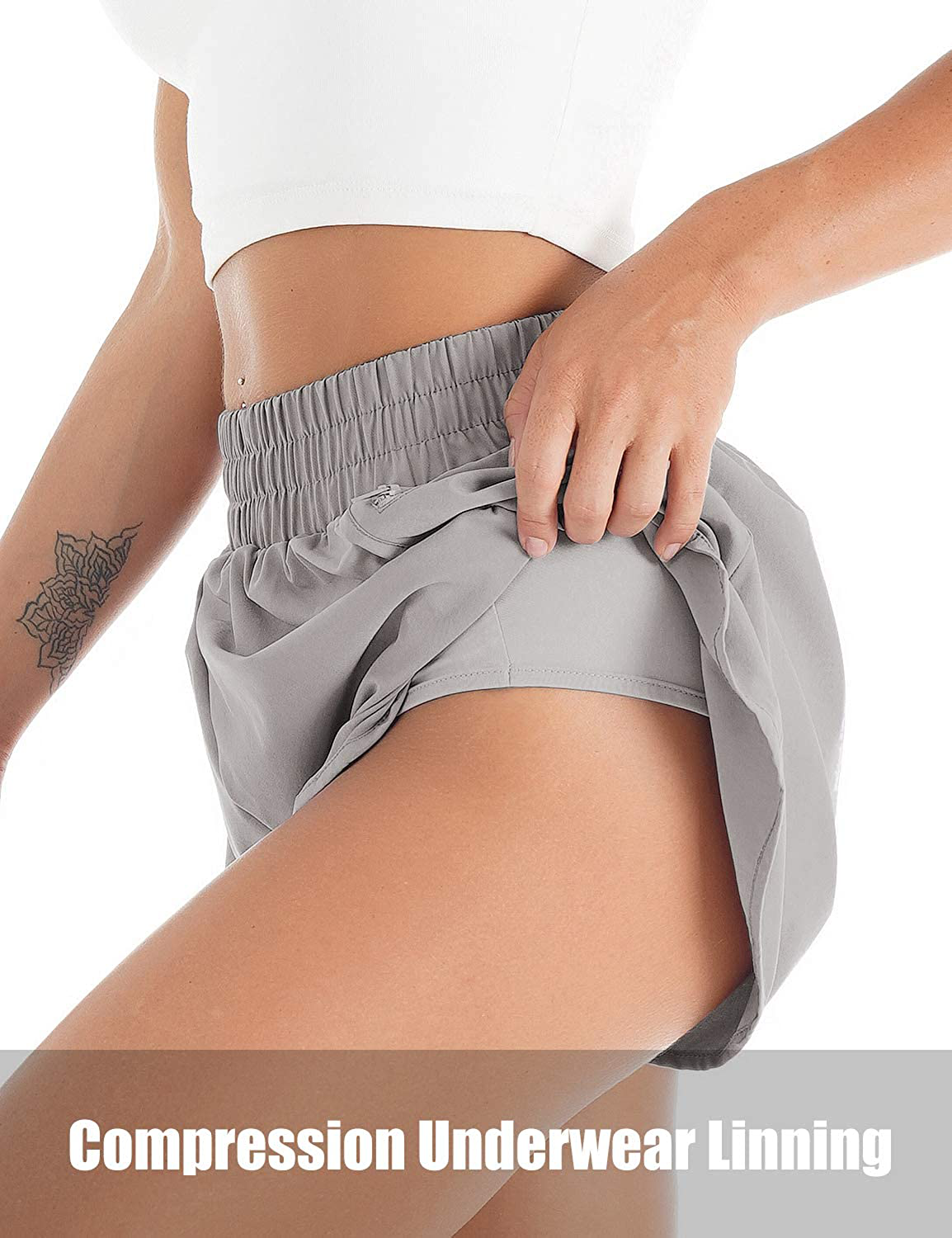 Blooming Jelly Women'S Quick-Dry Running Shorts Workout Sport Layer Active Shorts with Pockets 1.75" Apparel & Accessories > Clothing > Shorts Kylie Max   