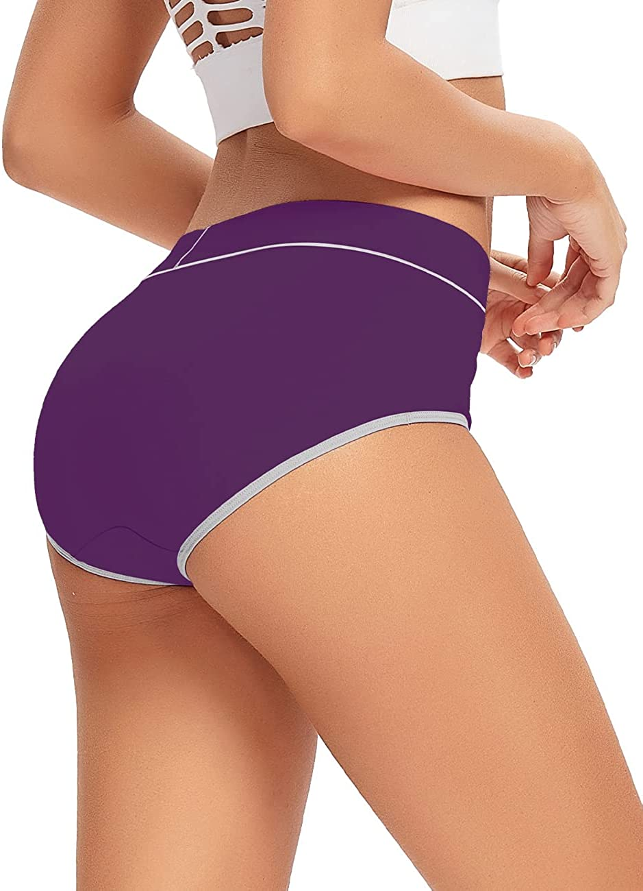 POKARLA Women'S Cotton Stretch Underwear Ladies Mid-High Waisted Briefs Panties 5-Pack Apparel & Accessories > Clothing > Underwear & Socks > Underwear POKARLA   