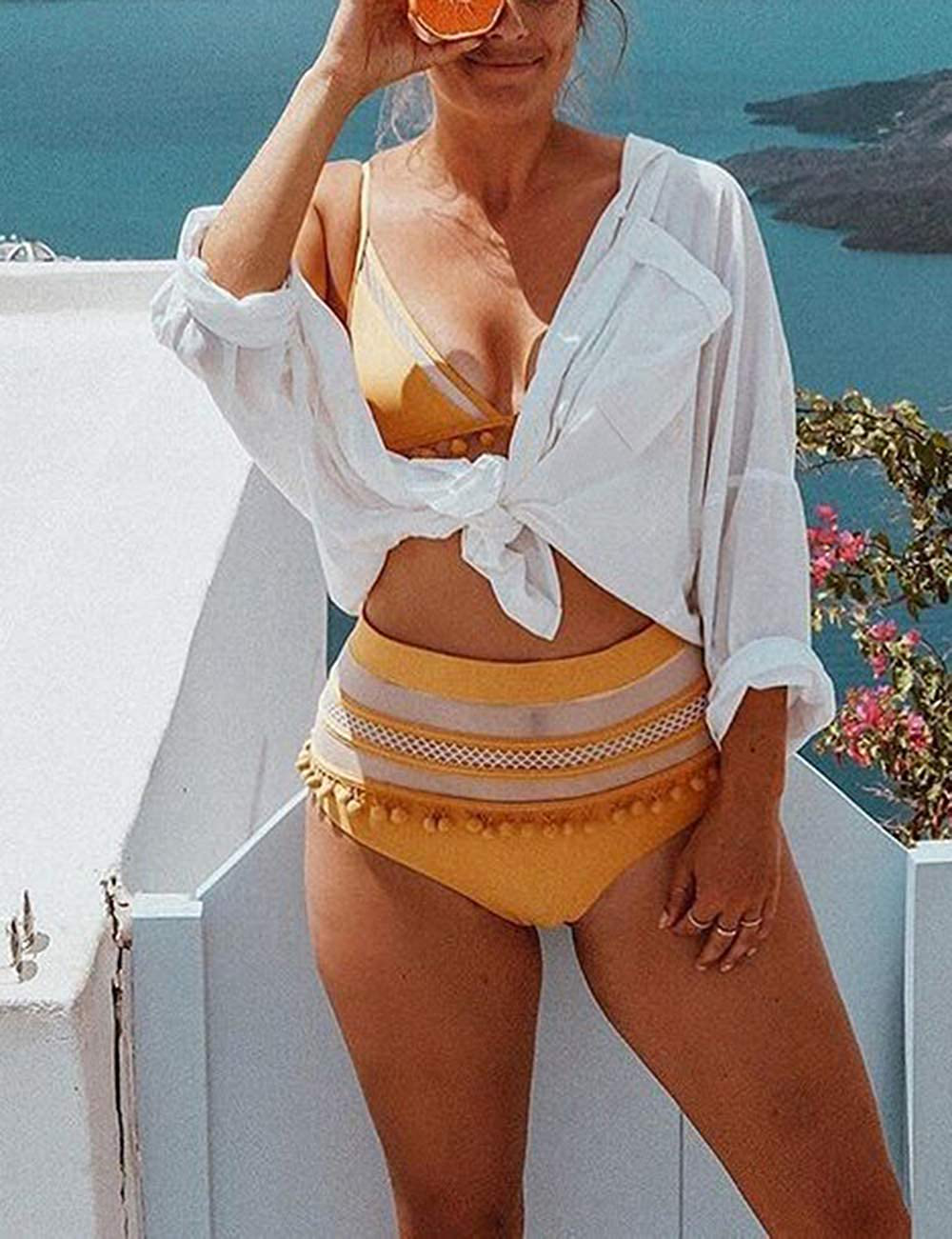 Bsubseach Women Long Sleeve Beach Shirt Blouses Turn down Collar Bathing Suit Cover Ups Apparel & Accessories > Clothing > Swimwear Kylie Max   