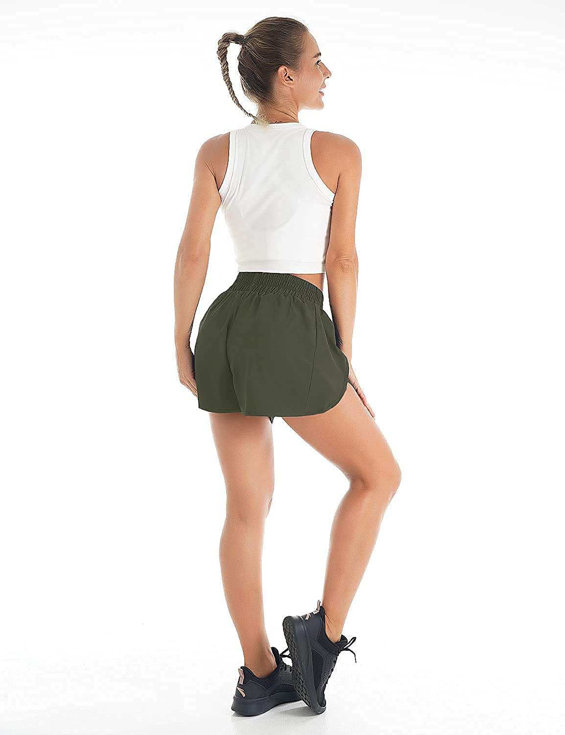 Blooming Jelly Women'S Quick-Dry Running Shorts Workout Sport Layer Active Shorts with Pockets 1.75" Apparel & Accessories > Clothing > Shorts Kylie Max   