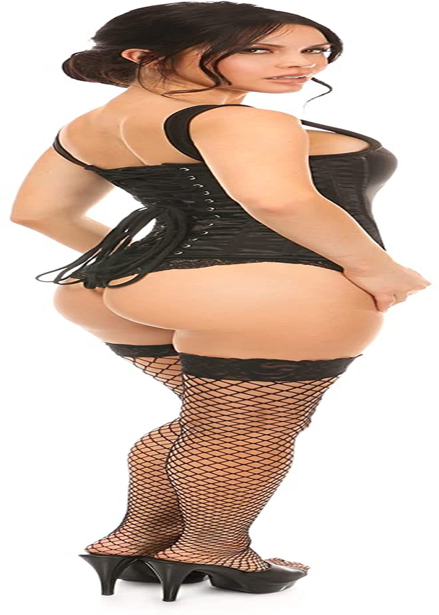 Daisy Corsets Womens Top Drawer Black Satin Steel Boned Corset W/Straps Apparel & Accessories > Clothing > Underwear & Socks > Lingerie Daisy corsets   