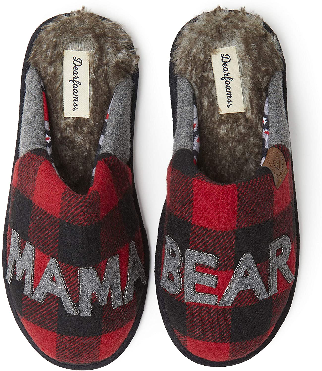 Dearfoams Women's Mama Bear Slipper Arts & Entertainment > Party & Celebration > Gift Giving Dearfoams Furry Plaid Large 
