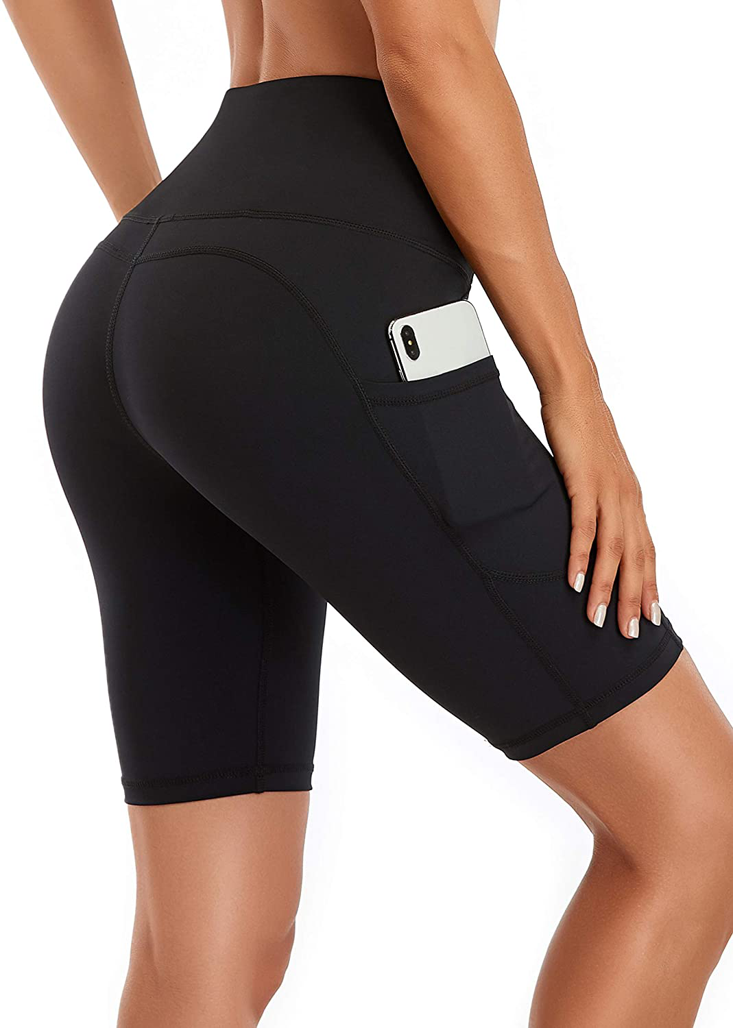 Oalka Women'S Short Yoga Side Pockets High Waist Workout Running Shorts Apparel & Accessories > Clothing > Shorts Kylie Max   