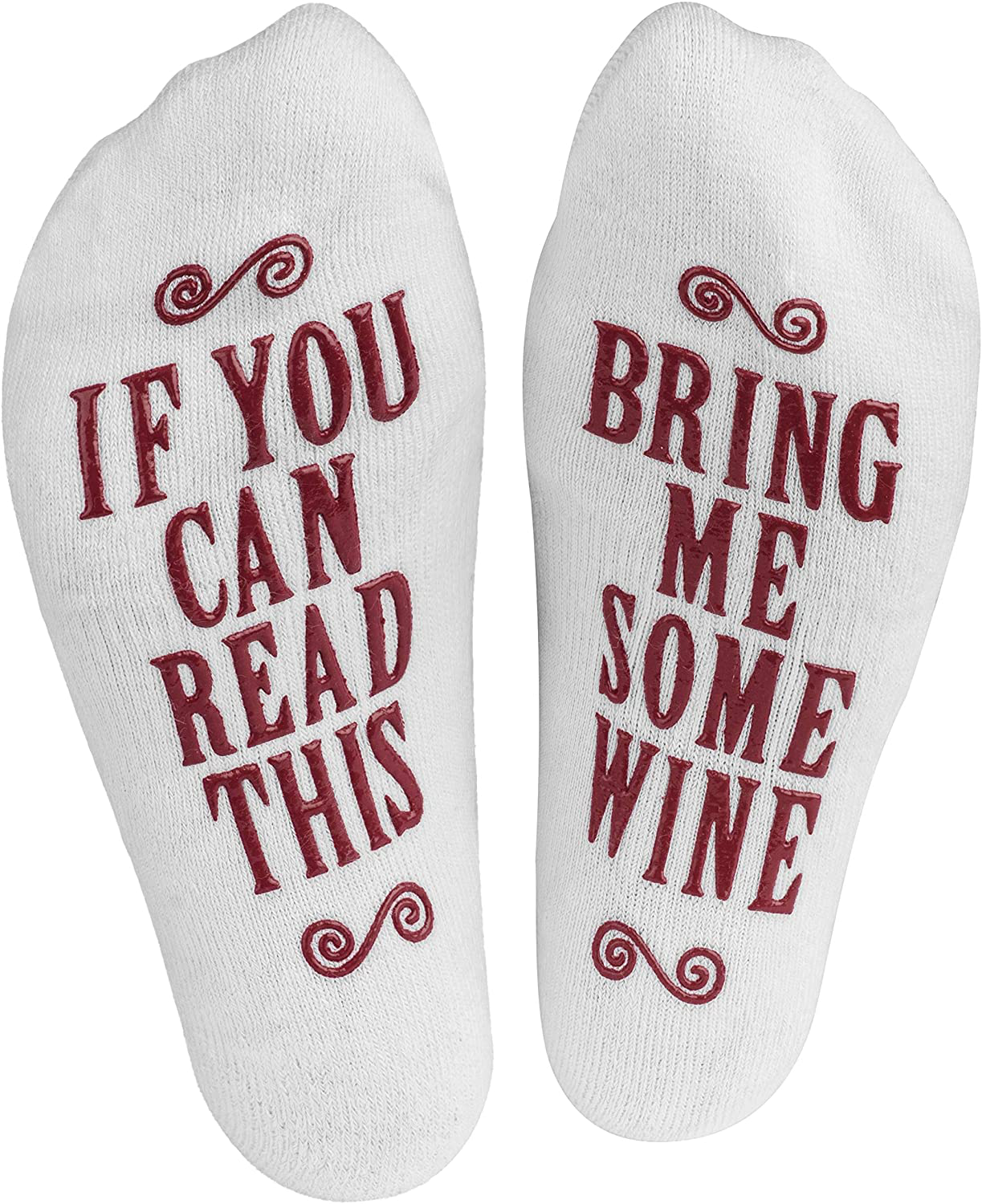 Haute Soiree - Women's Novelty Socks - “If You Can Read This, Bring Me Some” - One Size Fits All Arts & Entertainment > Party & Celebration > Gift Giving Haute Soiree Burgundy  