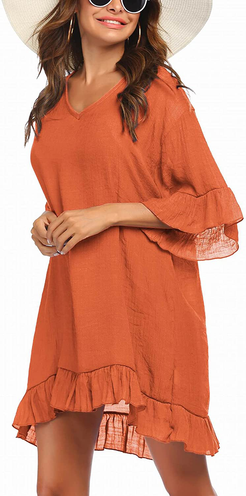 Ekouaer Swimsuit Cover Ups for Women, Bathing Suit Coverups Beach Cover Dresses Resort Wear S-XXL Apparel & Accessories > Clothing > Swimwear Kylie Max   