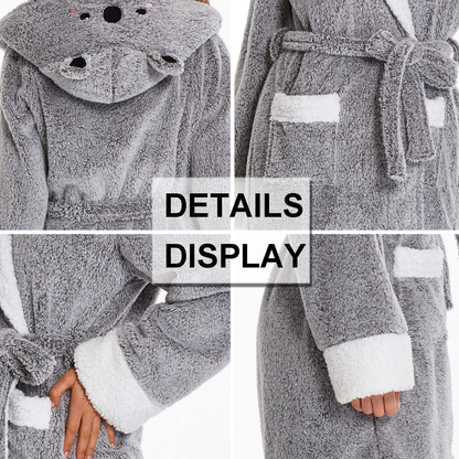 TIMSOPHIA Plush Robes for Womens Bathrobes with Hood Soft Animal Robes Cozy Warm Koala Gifts Apparel & Accessories > Clothing > Sleepwear & Loungewear > Robes Kylie Max   