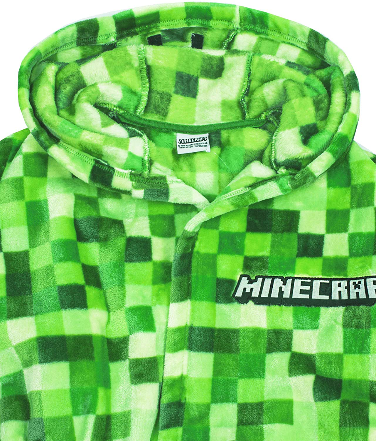 Minecraft Dressing Gown Pixelated Creeper Gamer Gift Boys Bathrobe Apparel & Accessories > Clothing > Sleepwear & Loungewear > Robes Kylie Max   