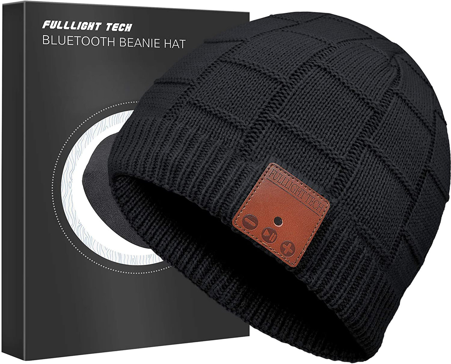 Upgraded Bluetooth Beanie Hat with Headphones Unique Tech Gifts Arts & Entertainment > Party & Celebration > Gift Giving FULLLIGHT TECH Black Medium 