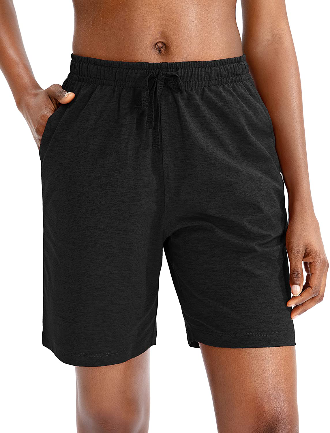 G Gradual Women'S Bermuda Shorts Jersey Shorts with Deep Pockets 7" Long Shorts for Women Lounge Walking Athletic Apparel & Accessories > Clothing > Shorts Kylie Max   