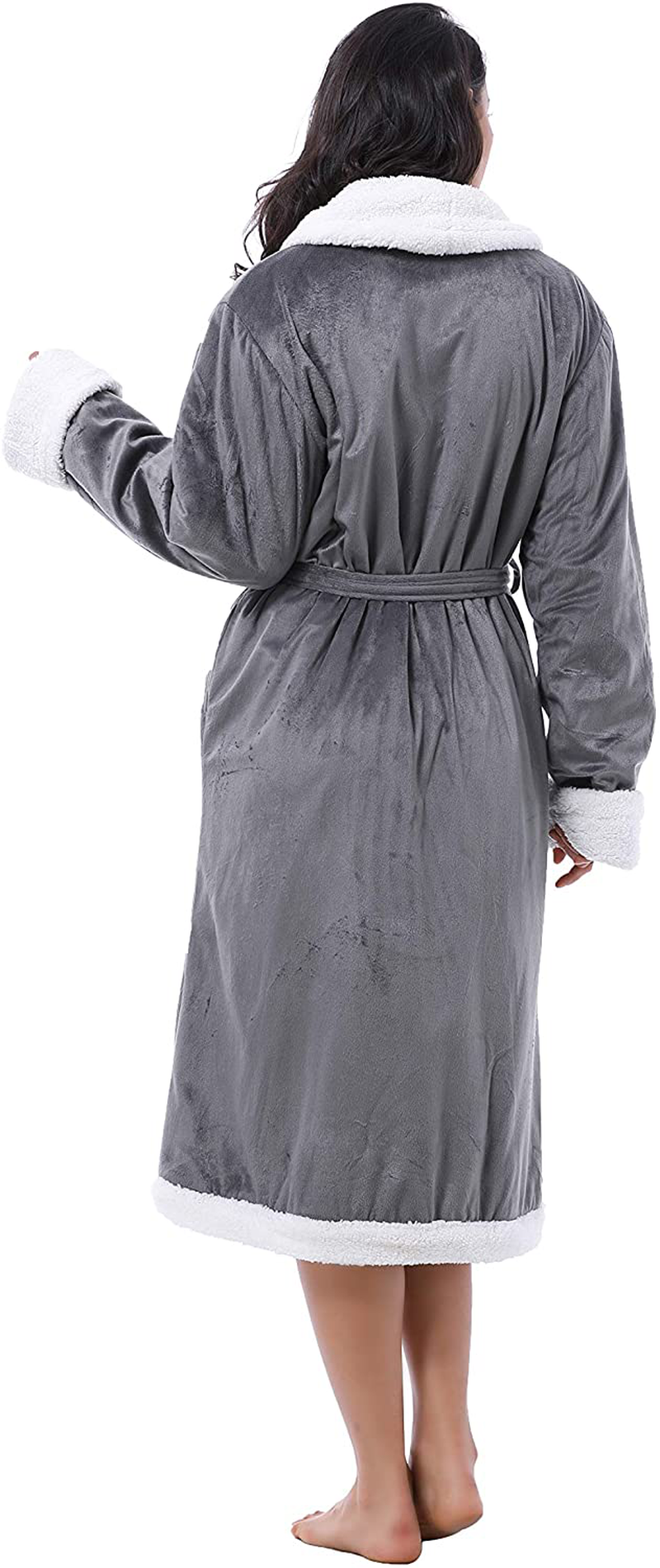 Catalonia Women’S Sherpa Bathrobe,Soft Warm Fleece Long Robe,Shawl Collar,Comfy,Full Length Apparel & Accessories > Clothing > Sleepwear & Loungewear > Robes Kylie Max   