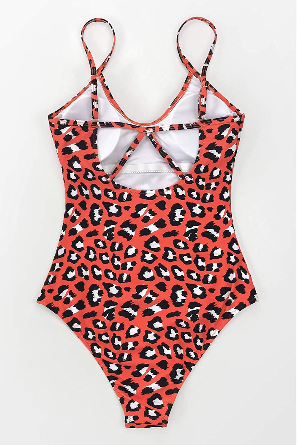 CUPSHE Women'S V Neck Leopard Print One Piece Swimsuit Apparel & Accessories > Clothing > Swimwear Kylie Max   