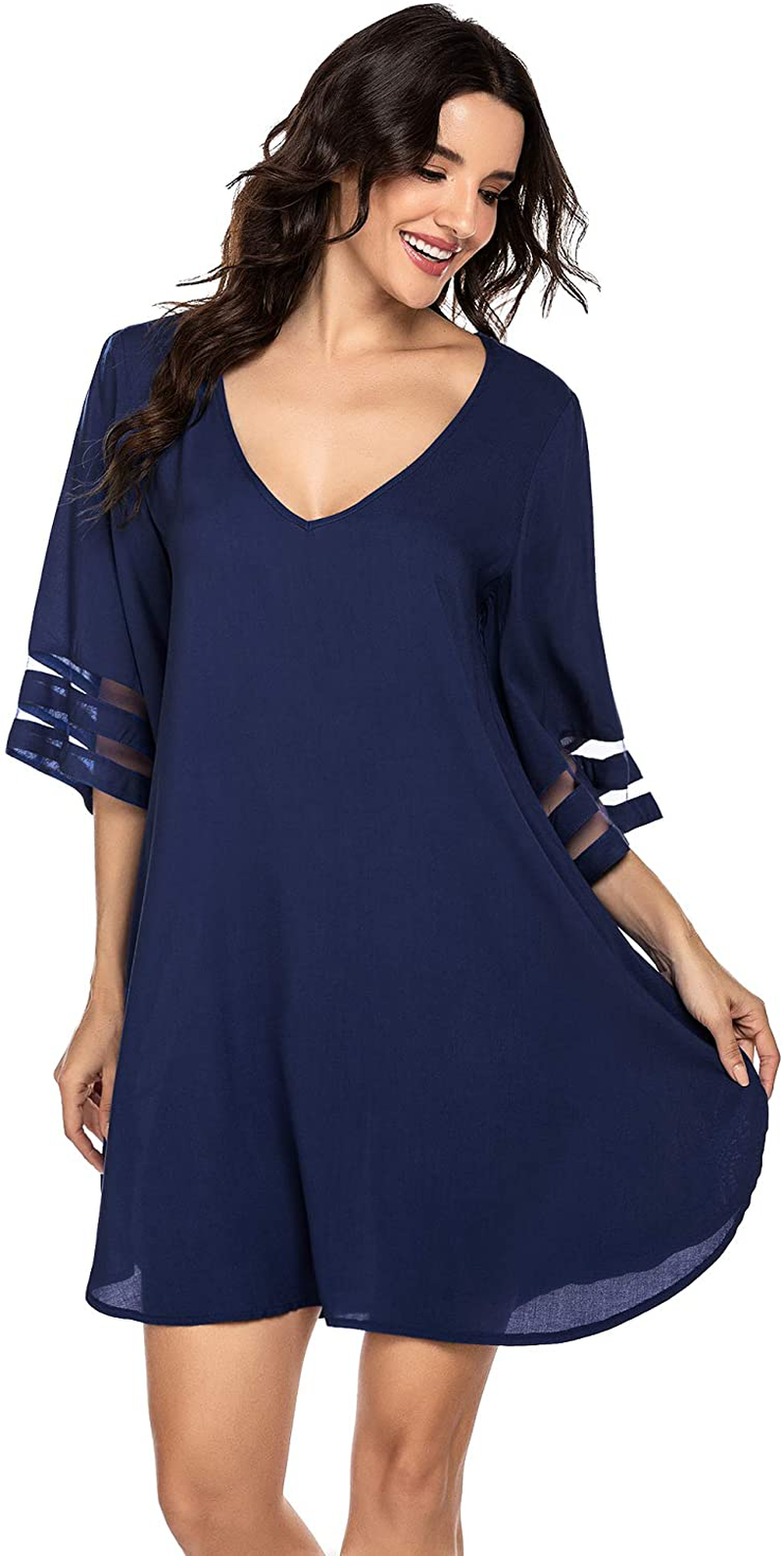 Ekouaer Women'S Swim Cover Ups for Beach Swimwear, Summer Casual Loose Sun Dress Apparel & Accessories > Clothing > Swimwear Kylie Max   