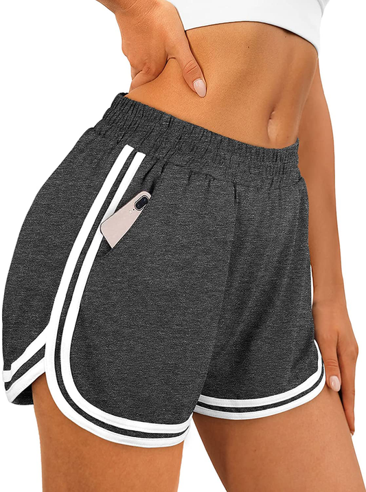 OFEEFAN Womens Athletic Shorts with Pockets Workout Running Summer Lounge Dolphin Shorts Apparel & Accessories > Clothing > Shorts Kylie Max   