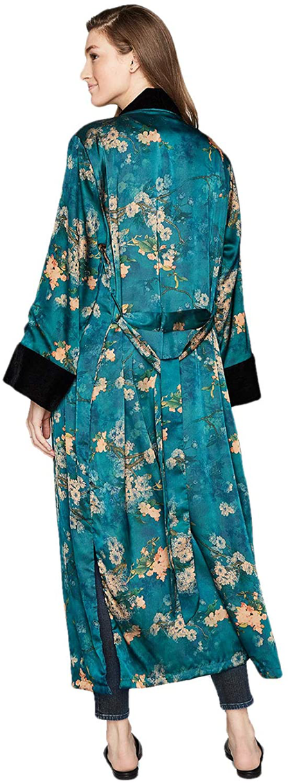 KIM+ONO Women'S Kimono Wrap - Watercolor Floral Apparel & Accessories > Clothing > Sleepwear & Loungewear > Robes KIM+ONO   