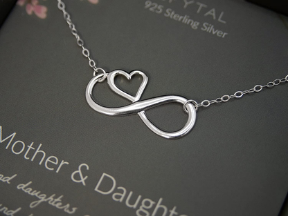 EFYTAL Mom Gifts, 925 Sterling Silver Infinity with Heart Necklace for Mother & Daughter, Mom Necklaces for Women, Best Birthday Gift Ideas, Pendant Mother's Day Jewelry For Her, Mothers Day Arts & Entertainment > Party & Celebration > Gift Giving EFYTAL   