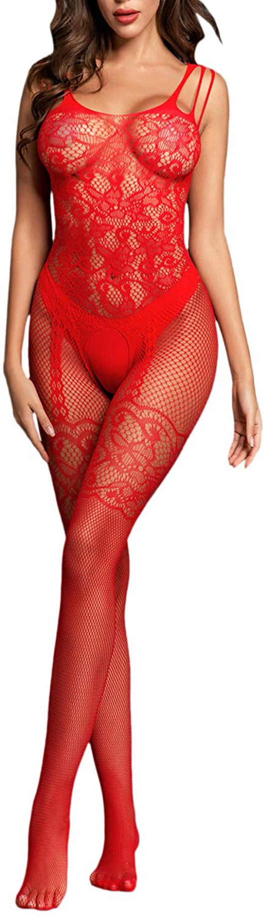 Shein Women'S Spaghetti Strap Lace Stockings Sexy Lingerie Bodysuit Babydoll Apparel & Accessories > Clothing > Underwear & Socks > Lingerie Kylie Max   