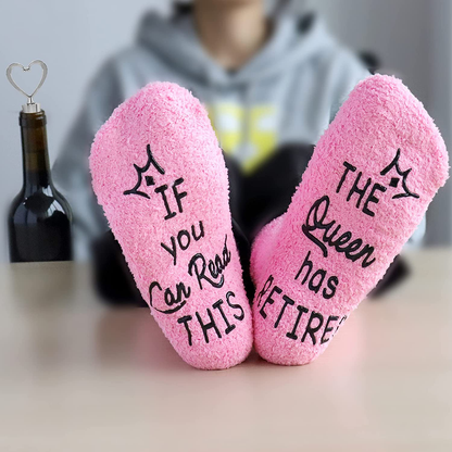 Valporia Retirement Gifts for Women 2021 Insulated Wine Tumbler with Sayings + If You Can Read This Socks + Wine Stopper for Women Birthday Gifts for Women Rose Gold Stainless Steel Xmas Gifts Arts & Entertainment > Party & Celebration > Gift Giving Valporia   