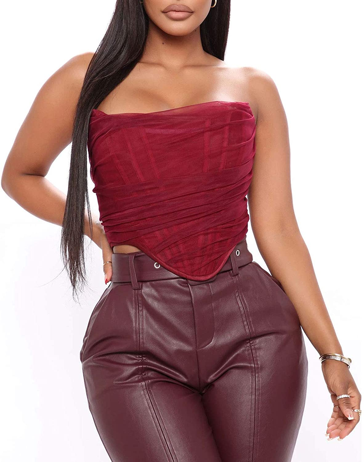 Sexy Women Push up Bustiers Corsets Strapless off Shoulder Slim Crop Tops Clubwear Party Outwear Apparel & Accessories > Clothing > Underwear & Socks > Lingerie hirigin   