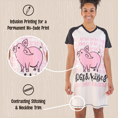 Lazy One V-Neck Nightshirts for Women, Farm Animal Designs Apparel & Accessories > Clothing > Sleepwear & Loungewear > Nightgowns Kylie Max   